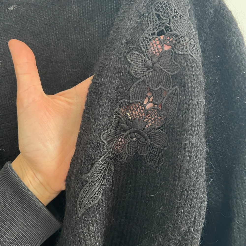 Sezane - Black Pullover Back to Front Sweater (S)